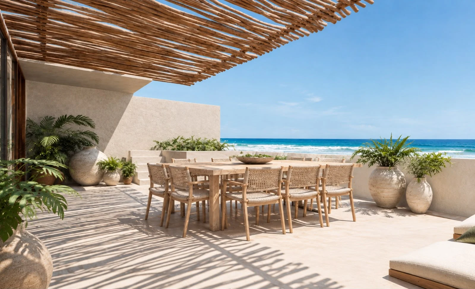 Terraza con vista al mar